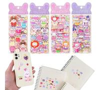 Autocollants 3D Mignons - Autocollants de scènes d'animaux de dessin animé | 8 Planches d'Autocollants Animaux Réutilisables - pour Journal, Gourde, Ordinateur