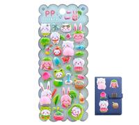 Autocollants 3D mignons - Autocollants doux en forme d'animaux, autocollants pour journal pour | Lot d'autocollants mignons en guimauve kawaii pour planificateur ludique pour