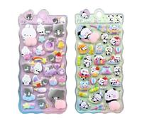 Autocollants 3D mignons pour la décoration - 2 feuilles de décalcomanies pour scrapbooking, journal intime, ordinateur portable, smartphone, housse pour enfants, cadeaux de fête, salle de classe, prix