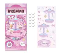 Autocollants 3D pour - Autocollants lumineux empilables - Pour scènes miniatures, scrapbooking, bureau, journal, bouteille d'eau, planificateur, carnet, ordinateur portable, ordinateur