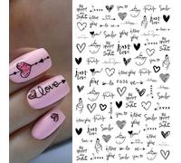 Autocollants 3d Pour Les Ongles Motif Coeur D'amour",Décalcomanies Pour La Journée De Léon,Coloré,Décoration De Manucure,"1 Pièce - Type F636