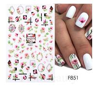 Autocollants 3d Pour Les Ongles",Motifs Floraux,Rose,Violet,Fleur,Lys,Tulipe,D¿¿Calcomanies,Fruits D'¿¿T¿¿,"D¿¿Corations De Manucure - Type F851