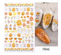 Autocollants 3d Pour Les Ongles",Motifs Floraux,Rose,Violet,Fleur,Lys,Tulipe,D¿¿Calcomanies,Fruits D'¿¿T¿¿,"D¿¿Corations De Manucure - Type F846