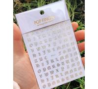 Autocollants 3d Pour Nail Art Avec 26 Lettres De L'alphabet Anglais",Décalcomanies Et Chiffres,"Outils De Décoration De Manucure - Type Wg331lsyin