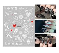 Autocollants 3d Pour Nail Art",Décalcomanies,Motif Dragons Colorés,Noir,Pour Manucure,Décoration,"Nouvel An #C