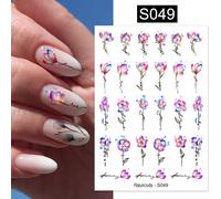 Autocollants 3d Pour Ongles Avec Fleurs Rouges",Lettres D'amour,Papillon Coloré,Cuir Oral Elu,Motif De Ligne,Décalcomanies,"Manucure - Type S049