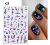 Autocollants 3d Pour Ongles Avec Fleurs Rouges",Lettres D'amour,Papillon Coloré,Cuir Oral Elu,Motif De Ligne,Décalcomanies,"Manucure - Type L050