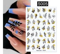 Autocollants 3d Pour Ongles Avec Fleurs Rouges",Lettres D'amour,Papillon Coloré,Cuir Oral Elu,Motif De Ligne,Décalcomanies,"Manucure - Type S005