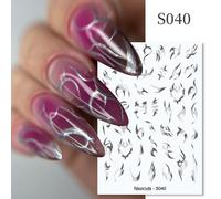 Autocollants 3d Pour Ongles Avec Fleurs Rouges",Lettres D'amour,Papillon Coloré,Cuir Oral Elu,Motif De Ligne,Décalcomanies,"Manucure - Type S040