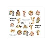 Autocollants 3D pour ongles - Motif ange Cupidon - Pour nail art - Transfert à l'eau - Pour tatouage, décoration d'ongles