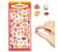 Autocollants 3D Pour Scrapbooking,Décalque Alimentaire Transparent Mignon et Drôle | Autocollants Scrapbooking,Pour Récompense Scolaire Journal Agenda Téléphone Valise Ordinateur Portable