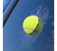 Autocollants 3D pour voiture drôles avec balle de style frappant la fenêtre de voiture, baseball, football, tennis, basket-ball, autocollant auto-verre C3v8