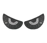 Autocollants 3D pour yeux Mystiques Réfléchissants 6,6x3,3cm(Black Onyx) | Design œil pour mystique 3D, strass réfléchissants, visibilité accrue, style unique, 6,6x3,3cm