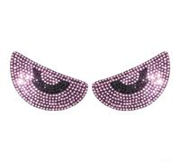 Autocollants 3D pour yeux Mystiques Réfléchissants 6,6x3,3cm(Pink Diamond) | Design œil pour mystique 3D, strass réfléchissants, visibilité accrue, style unique, 6,6x3,3cm