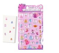 Autocollants 3D, styles artistiques, autocollants 3D pour, autocollants gonflés | autocollants de dessin animé pour adolescents étudiants garçons filles Scrapbooking Journaling Étui pour