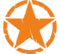 Autocollants 4 x 4 cm Off Road Étoile militaire Distrut US Army Différentes dimensions - Applicable sur le coffre ou la porte de votre voiture - Lot de 2 pièces - Très belles - Motif étoile orange