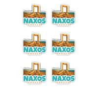 Autocollants : 50 mm, 6 pièces - Naxos Greece Motif voyage Portara Grèce Décoration en vinyle