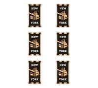Autocollants : 50 mm, 6 pièces - NYC Lot de 6 autocollants en vinyle pont de Brooklyn 50 mm 5 cm imperméable Souvenir Voyage