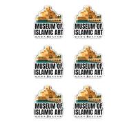 Autocollants : 50 mm, 6 pièces - Souvenir Stickers Museum of Islamic Art Doha Qatar Décoration de voyage