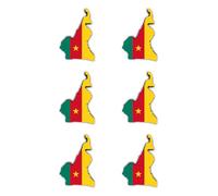 Autocollants : 50 mm, lot de 6 - Silhouette drapeau/carte à rabat - Cameroun - CM - pour voiture, ordinateur portable et plus encore