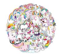 Autocollants, 50PCS Licorne Autocollants autocollant stitch pour Bagages Imperméables De Planche À Roulettes Mignon Autocollant Esthétiques Ordinateur Portable Bouteille D'eau Téléphone