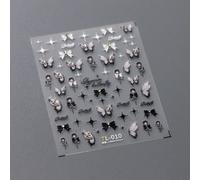 Autocollants 5d En Forme De Diamant Et Fleur Blanche Pour La D¿¿Coration Des Ongles",D¿¿Calcomanies Adh¿¿Sives En Acrylique,Style Japonais Exquis,Kawaii,Accessoires,"1 Pi¿¿Ce - Type 1pcs Tl-010