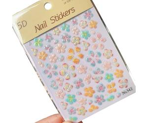 Autocollants 5D en forme de fleur en cristal brillant pour ongles - Motifs floraux élégants - Faciles à appliquer et à enlever - Pour femmes et filles, One Size, Comme décrit, Comme décrit.