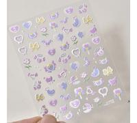 Autocollants 5d Pour Les Ongles",Motifs Griffe De Chat Rose Mignon,1 Pièce,Accessoires De Manucure,Décalcomanies Auto-Adhésives,"Style Japonais Kawaii - Type 1pcs To3319