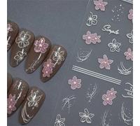 Autocollants 5d Pour Les Ongles",Motifs Griffe De Chat Rose Mignon,1 Pièce,Accessoires De Manucure,Décalcomanies Auto-Adhésives,"Style Japonais Kawaii - Type 1pcs Ts-3203