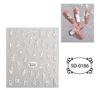 Autocollants 5D Pour Nail Art 1 Feuille Autocollants Auto-adhésifs En Relief Pour Femmes Fournitures D'art Acryliques À Faire Soi-même