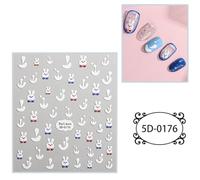 Autocollants 5D Pour Nail Art 1 Feuille Autocollants Auto-adhésifs En Relief Pour Femmes Fournitures D'art Acryliques À Faire Soi-même