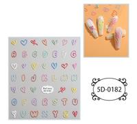 Autocollants 5D Pour Nail Art 1 Feuille Autocollants Auto-adhésifs En Relief Pour Femmes Fournitures D'art Acryliques À Faire Soi-même