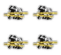 Autocollants : 75 mm, 4 pièces - Bande dessinée Crime Scène Droit pénal pour avocats et études de droit