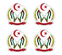 Autocollants : 75 mm, 4 pièces - Blason - Sahara occidental - EH - pour voiture, ordinateur portable et plus encore