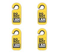 Autocollants : 75 mm, lot de 4 autocollants pour plaque de porte, Do not disturb I am coding pour développeurs