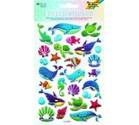 Folia Autocollants à bulles Sticker II – motif sous-marin texturé – 28 pièces – Coloré