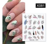 Autocollants À Eau Pour Décoration Des Ongles",1 Feuille,Motif Bouquet De Lavande,Fleurs D'été,Feuilles,Transfert,"Nail Art - Type X081