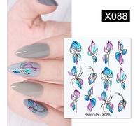 Autocollants À Eau Pour Décoration Des Ongles",1 Feuille,Motif Bouquet De Lavande,Fleurs D'été,Feuilles,Transfert,"Nail Art - Type X088