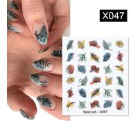 Autocollants À Eau Pour Décoration Des Ongles",1 Feuille,Motif Bouquet De Lavande,Fleurs D'été,Feuilles,Transfert,"Nail Art - Type X047