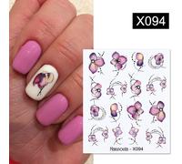 Autocollants À Eau Pour Décoration Des Ongles",1 Feuille,Motif Bouquet De Lavande,Fleurs D'été,Feuilles,Transfert,"Nail Art - Type X094