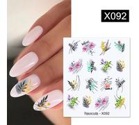 Autocollants À Eau Pour Décoration Des Ongles",1 Feuille,Motif Bouquet De Lavande,Fleurs D'été,Feuilles,Transfert,"Nail Art - Type X092