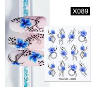 Autocollants À Eau Pour Décoration Des Ongles",1 Feuille,Motif Bouquet De Lavande,Fleurs D'été,Feuilles,Transfert,"Nail Art - Type X089