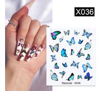 Autocollants À Eau Pour Décoration Des Ongles",1 Feuille,Motif Bouquet De Lavande,Fleurs D'été,Feuilles,Transfert,"Nail Art - Type X036