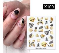 Autocollants À Eau Pour Décoration Des Ongles",1 Feuille,Motif Bouquet De Lavande,Fleurs D'été,Feuilles,Transfert,"Nail Art - Type X100