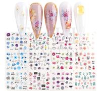 Autocollants À Eau Pour Décoration Des Ongles",Lettres D'amour,Motif Floral,Pour Inscription,Nail Art,Conseils Glbn1489-1500,"12 Pièces - Type [Bn2053]-2064
