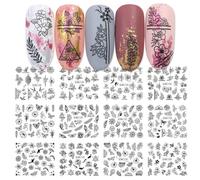 Autocollants À Eau Pour Décoration Des Ongles",Lettres D'amour,Motif Floral,Pour Inscription,Nail Art,Conseils Glbn1489-1500,"12 Pièces - Type [Bn1189]-1200