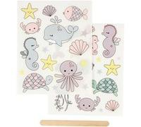 autocollants à frotter animaux marins 12 x 15,5 cm Multicolore G