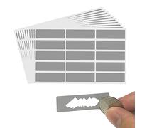 Autocollants à Gratter,150 pcs Étiquettes Autocollantes Carte à Gratter Étiquettes Scratch,Pour Le Scrapbooking, Les Cartes Postales Surprises à Gratter et les Jeux de Mariage Gris 4.8 x 1.5 cm