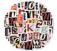 Autocollants À Motif De Lettres Vintage,52 Pièces,Pour Ordinateurs Portables,Coques De Téléphone,Bouteilles D'Eau,Valises,Jouets Pour Enfants,Saison De Rentrée Scolaire.