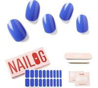 Autocollants À Ongle 20pcs Gel Vernis Adhésif Semi-Permanents Extra Long Finition Brillante Et Durable Nail Art Decal Strip Nail Stickers Pour Femmes Filles, Kiss The Rain